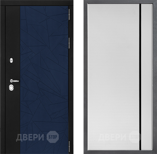 Входная металлическая Дверь Дверной континент ДК-9 ФЛ-757 Черное Стекло Софт милк в Электроуглях