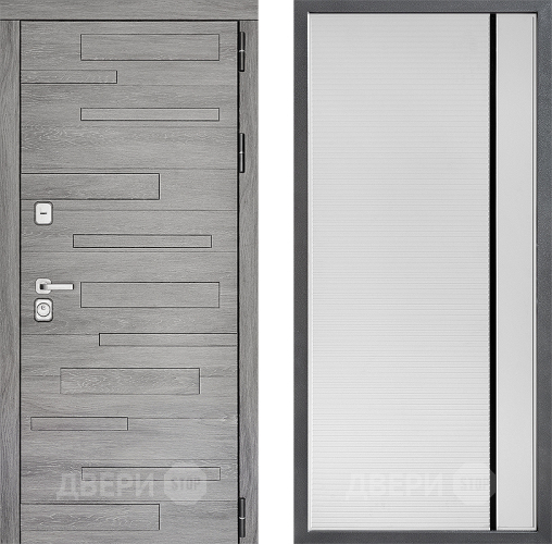 Входная металлическая Дверь Дверной континент ДК-10 ФЛ-757 Черное Стекло Софт милк в Электроуглях