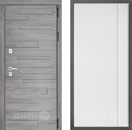 Входная металлическая Дверь Дверной континент ДК-10 ФЛ-757 Белое Стекло Софт милк в Электроуглях