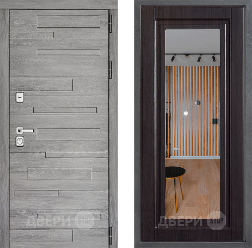 Входная металлическая Дверь Дверной континент ДК-10 ФЛЗ Зеркало Венге в Электроуглях