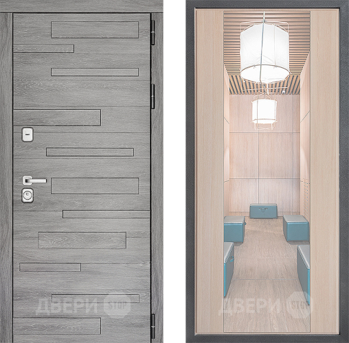 Входная металлическая Дверь Дверной континент ДК-10 ФЛЗ-1 Зеркало Капучино в Электроуглях