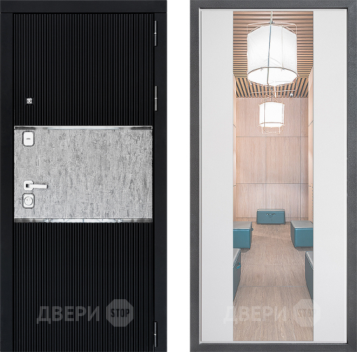 Входная металлическая Дверь Дверной континент ДК-13 ФЛЗ-1 Зеркало Белый софт в Электроуглях