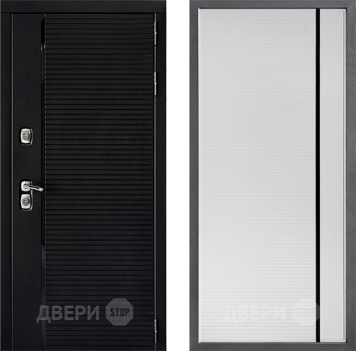 Входная металлическая Дверь Дверной континент ДК-1 ФЛ-757 Черное Стекло Софт милк в Электроуглях