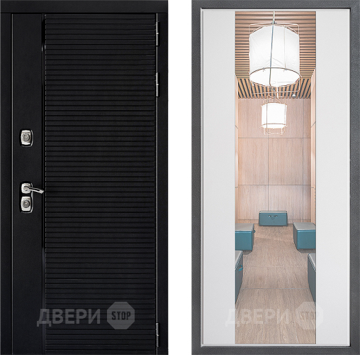 Входная металлическая Дверь Дверной континент ДК-1 ФЛЗ-1 Зеркало Белый софт в Электроуглях