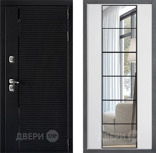 Входная металлическая Дверь Дверной континент ДК-1 ФЛЗ-2 Зеркало Белый софт в Электроуглях