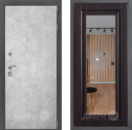 Входная металлическая Дверь Дверной континент ДК-3/743 ФЛЗ Зеркало Венге в Электроуглях
