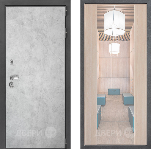 Входная металлическая Дверь Дверной континент ДК-3/743 ФЛЗ-1 Зеркало Капучино в Электроуглях