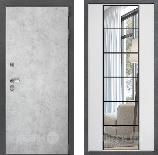 Входная металлическая Дверь Дверной континент ДК-3/743 ФЛЗ-2 Зеркало Белый софт в Электроуглях
