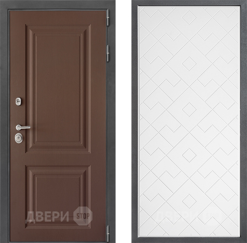 Входная металлическая Дверь Дверной континент ДК-3/729 ФЛ-Тиффани Белый софт в Электроуглях