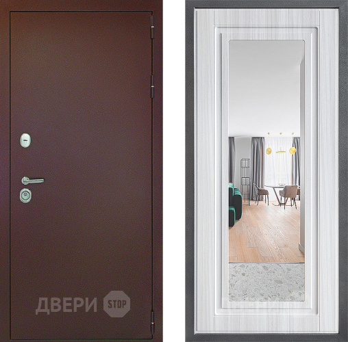 Входная металлическая Дверь Дверной континент Рубикон Медь Дизайн ФЛЗ Зеркало Сандал белый в Электроуглях