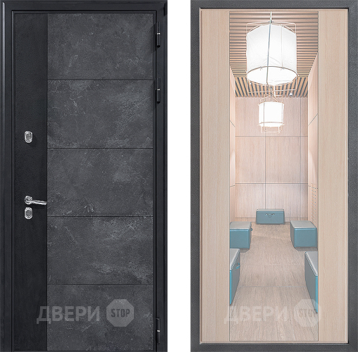 Дверь Дверной континент ДК-15 Бетон ТЕРМО ФЛЗ-1 Зеркало Капучино в Электроуглях