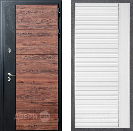 Входная металлическая Дверь Дверной континент ДК-15 Красное Дерево ТЕРМО ФЛ-757 Белое Стекло Софт милк в Электроуглях