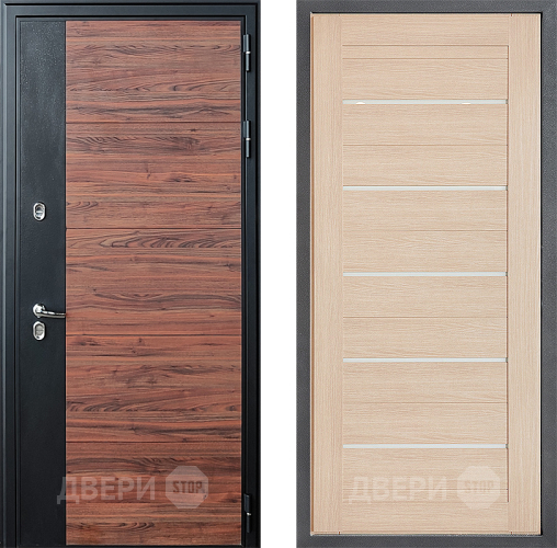 Входная металлическая Дверь Дверной континент ДК-15 Красное Дерево ТЕРМО ФЛ-46 Капучино в Электроуглях