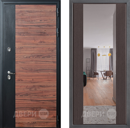 Входная металлическая Дверь Дверной континент ДК-15 Красное Дерево ТЕРМО ФЛЗ-1 Зеркало Венге в Электроуглях