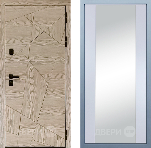 Входная металлическая Дверь Дива МД-97/1 Д-15 Зеркало Белый в Электроуглях