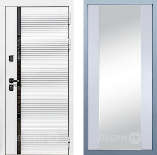 Входная металлическая Дверь Дива МХ-45 Белая STR Д-15 Зеркало Белый в Электроуглях
