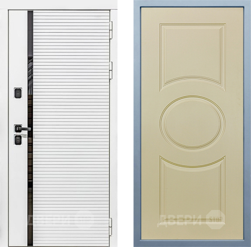 Входная металлическая Дверь Дива МХ-45 Белая STR Д-8 Шампань в Электроуглях