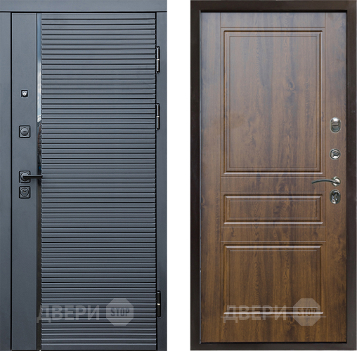 Входная металлическая Дверь Престиж Черная Линия Классика Дуб в Электроуглях