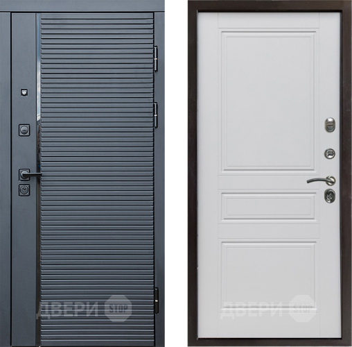 Входная металлическая Дверь Престиж Черная Линия Классика Белый матовый в Электроуглях