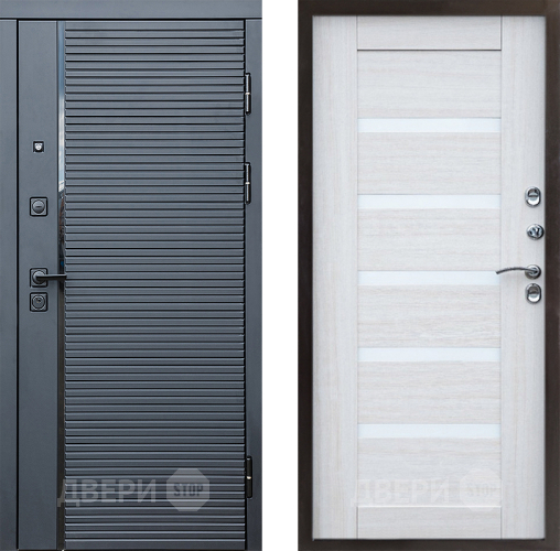 Входная металлическая Дверь Престиж Черная Линия Царга Лиственница белая в Электроуглях