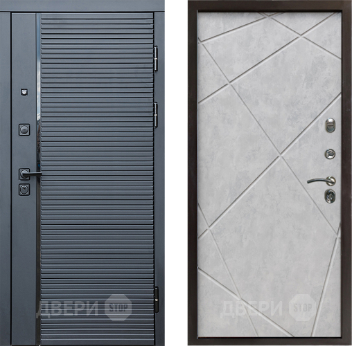 Дверь Престиж Черная Линия Лучи Бетон светлый в Электроуглях