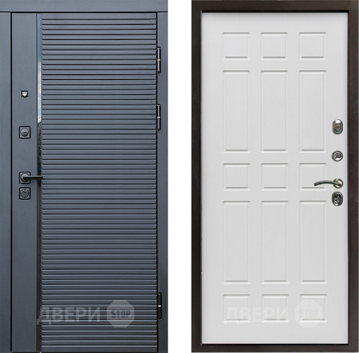 Входная металлическая Дверь Престиж Черная Линия Спарта Белое дерево в Электроуглях