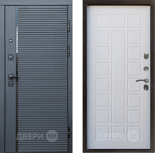 Входная металлическая Дверь Престиж Черная Линия Престиж Белое дерево в Электроуглях