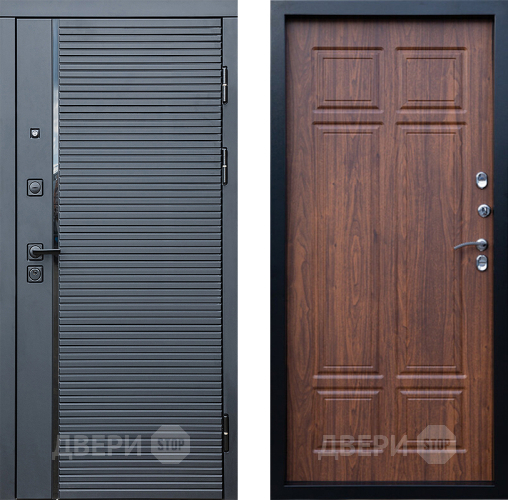 Входная металлическая Дверь Престиж Черная Линия Премиум Орех темный в Электроуглях