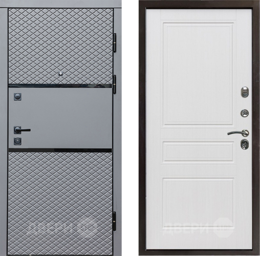 Входная металлическая Дверь Престиж Ромб Классика Белое дерево в Электроуглях