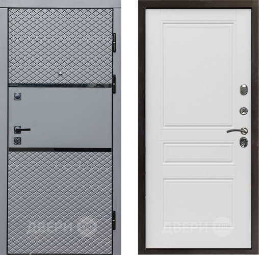 Входная металлическая Дверь Престиж Ромб Классика Лиственница белая в Электроуглях