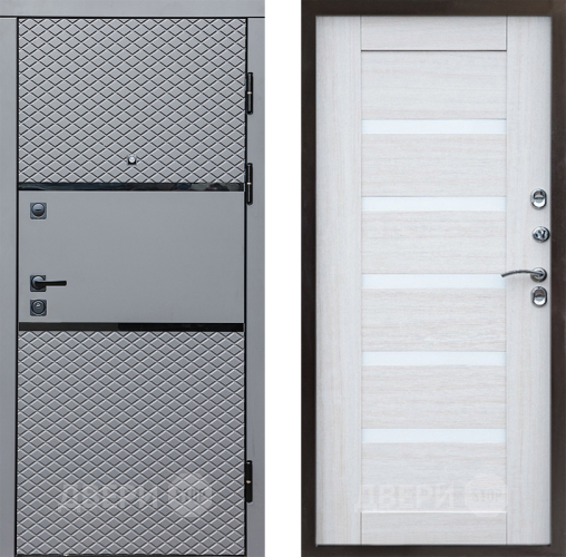 Входная металлическая Дверь Престиж Ромб Царга Лиственница белая в Электроуглях