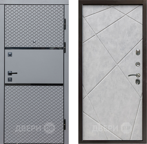 Входная металлическая Дверь Престиж Ромб Лучи Бетон светлый в Электроуглях