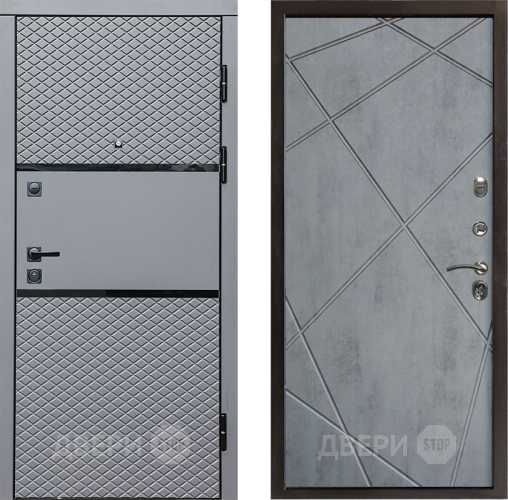 Входная металлическая Дверь Престиж Ромб Лучи Бетон темный в Электроуглях