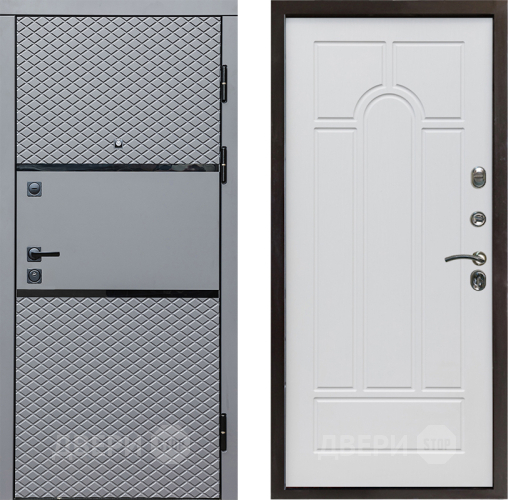 Входная металлическая Дверь Престиж Ромб Арка Белое дерево в Электроуглях