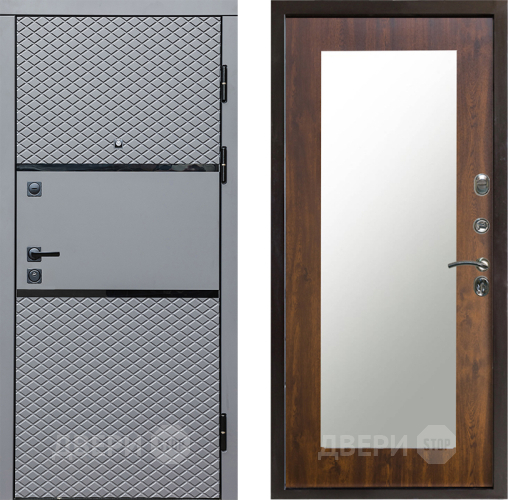 Входная металлическая Дверь Престиж Ромб Зеркло Пастораль Дуб в Электроуглях