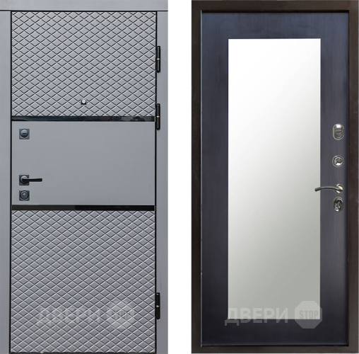 Входная металлическая Дверь Престиж Ромб Зеркло Пастораль Венге в Электроуглях