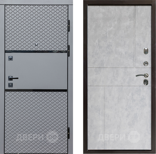 Входная металлическая Дверь Престиж Ромб Горизонт Бетон светлый в Электроуглях