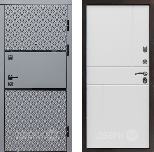 Входная металлическая Дверь Престиж Ромб Горизонт Бетон белый в Электроуглях