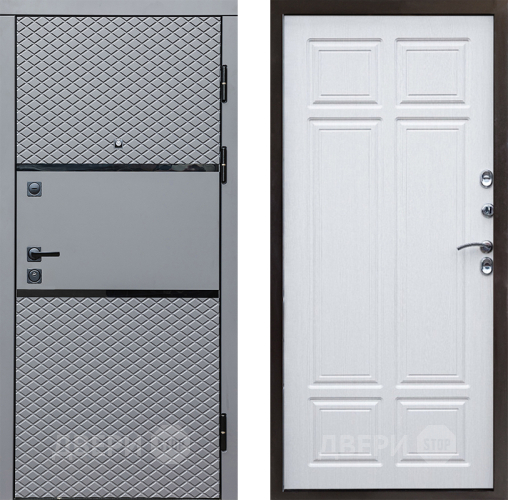 Входная металлическая Дверь Престиж Ромб Премиум Лиственница белая в Электроуглях