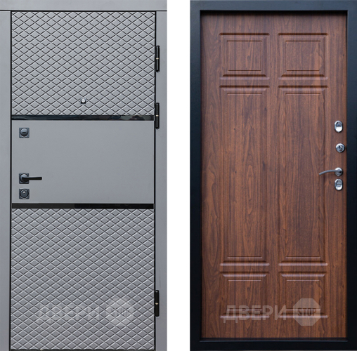 Входная металлическая Дверь Престиж Ромб Премиум Орех темный в Электроуглях