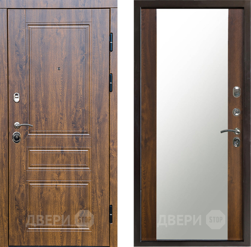 Входная металлическая Дверь Престиж Классика Дуб Зеркало Дуб в Электроуглях