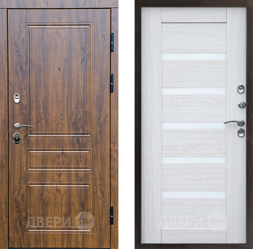 Входная металлическая Дверь Престиж Классика Дуб Царга Лиственница белая в Электроуглях