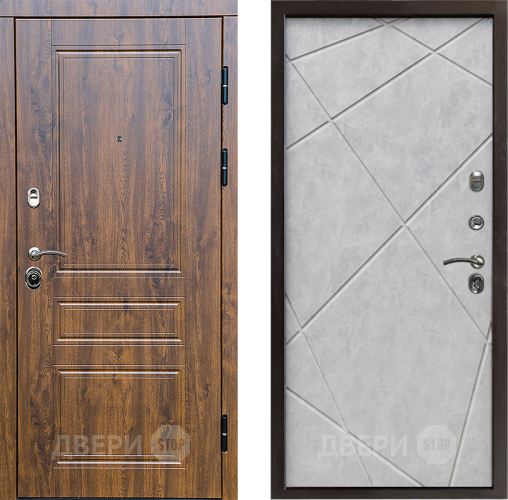 Входная металлическая Дверь Престиж Классика Дуб Лучи Бетон светлый в Электроуглях