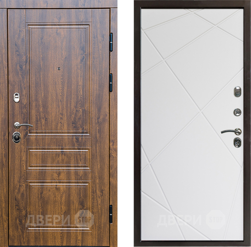 Входная металлическая Дверь Престиж Классика Дуб Лучи Бетон белый в Электроуглях