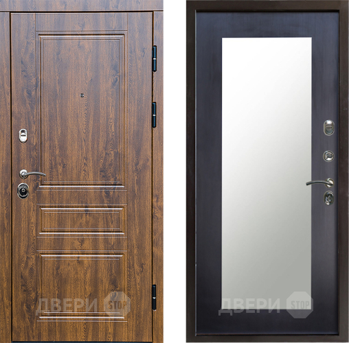 Входная металлическая Дверь Престиж Классика Дуб Зеркло Пастораль Венге в Электроуглях