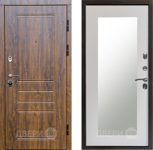 Входная металлическая Дверь Престиж Классика Дуб Зеркло Пастораль Лиственница белая в Электроуглях