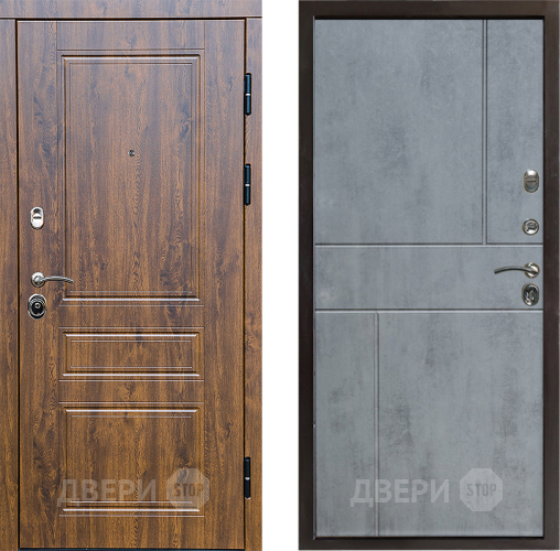 Входная металлическая Дверь Престиж Классика Дуб Горизонт Бетон темный в Электроуглях