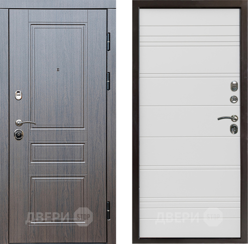 Входная металлическая Дверь Престиж Классика Венге Line Белый в Электроуглях