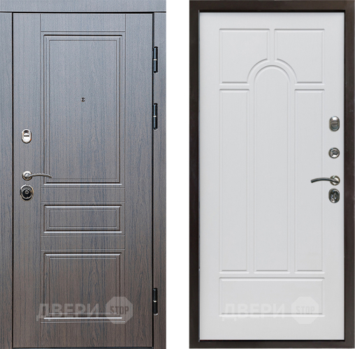 Входная металлическая Дверь Престиж Классика Венге Арка Белое дерево в Электроуглях