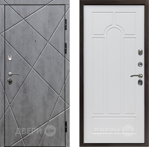 Входная металлическая Дверь Престиж Лучи Арка Белое дерево в Электроуглях